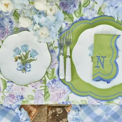 Blue Tulip Dinner & Starter Plates (Set of 8)