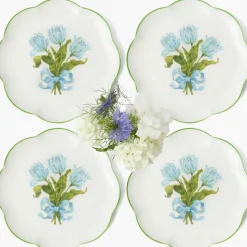Blue Tulip Dinner Plates (Set of 4)