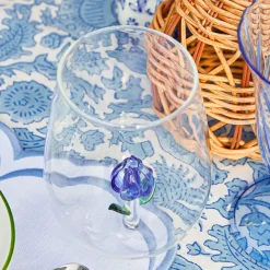Blue Tulip Glasses (Set of 4)