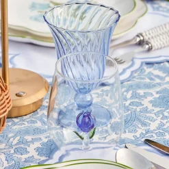 Blue Tulip Glasses (Set of 4)