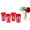 Brigitte Red Garland Engraved Water Glass (Set of 4)
