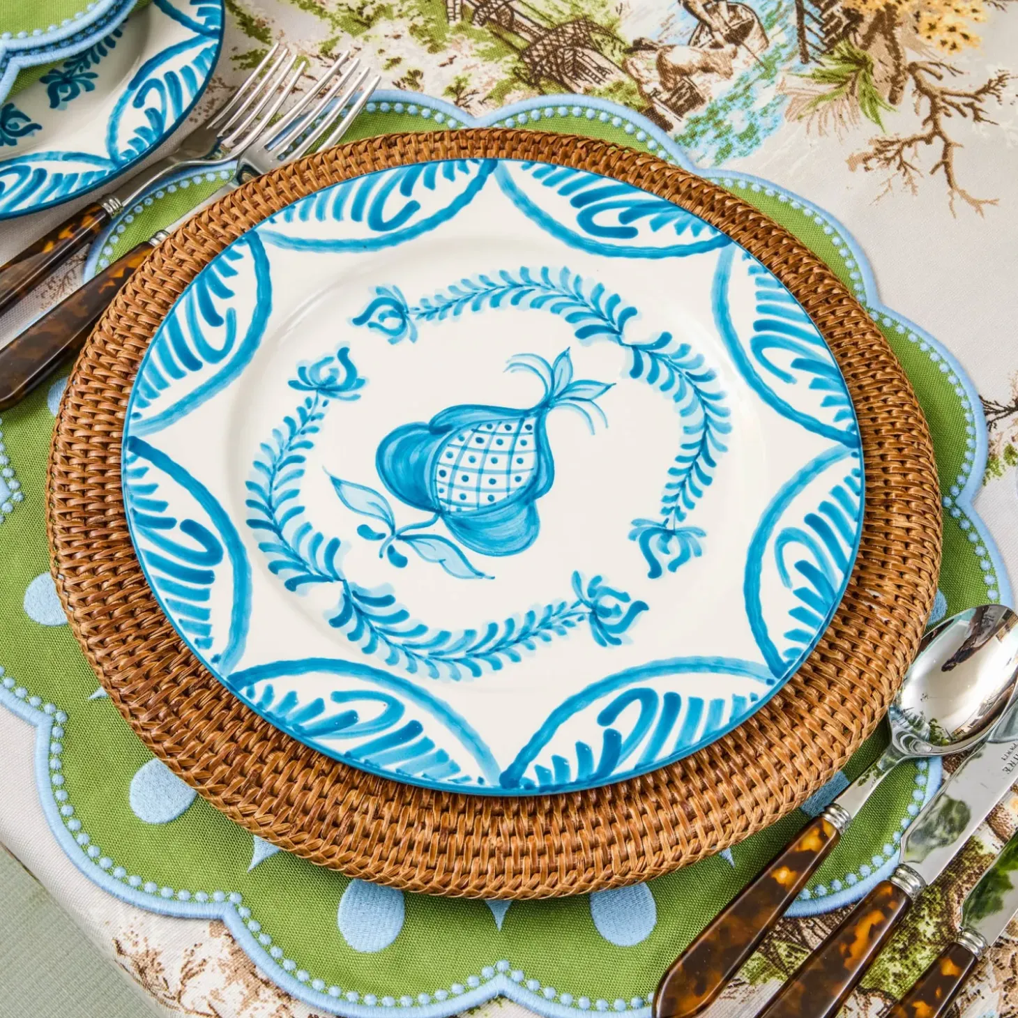 Brown Rattan Charger Plates (Set of 4)
