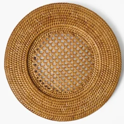 Brown Rattan Charger Plates (Set of 4)