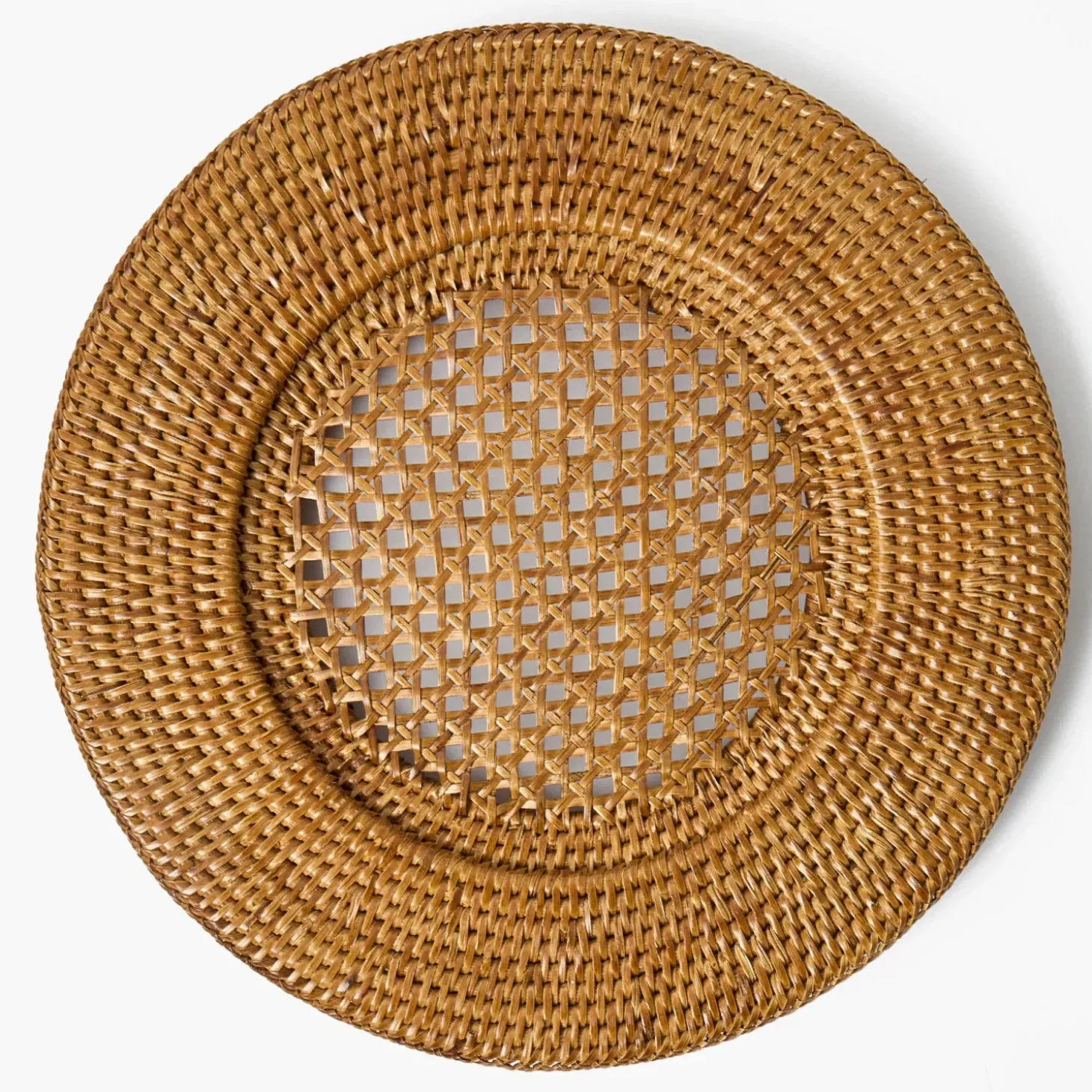 Brown Rattan Charger Plates (Set of 4)