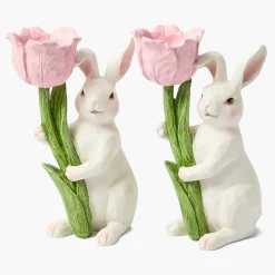 Bunny with Pink Tulip (Pair)