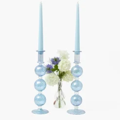Camille Azure Candle Holder (Pair)
