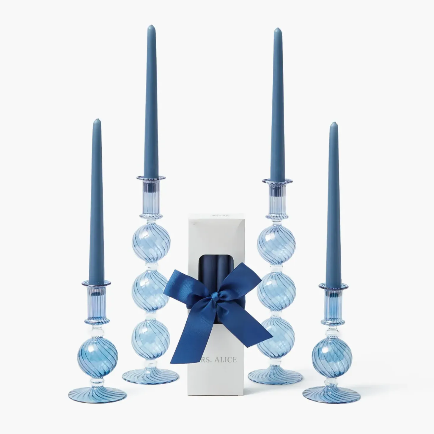 Camille Azure Candle Set (Dusty Blue)