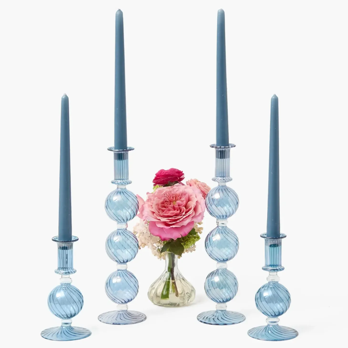 Camille Azure Candle Set (Dusty Blue)