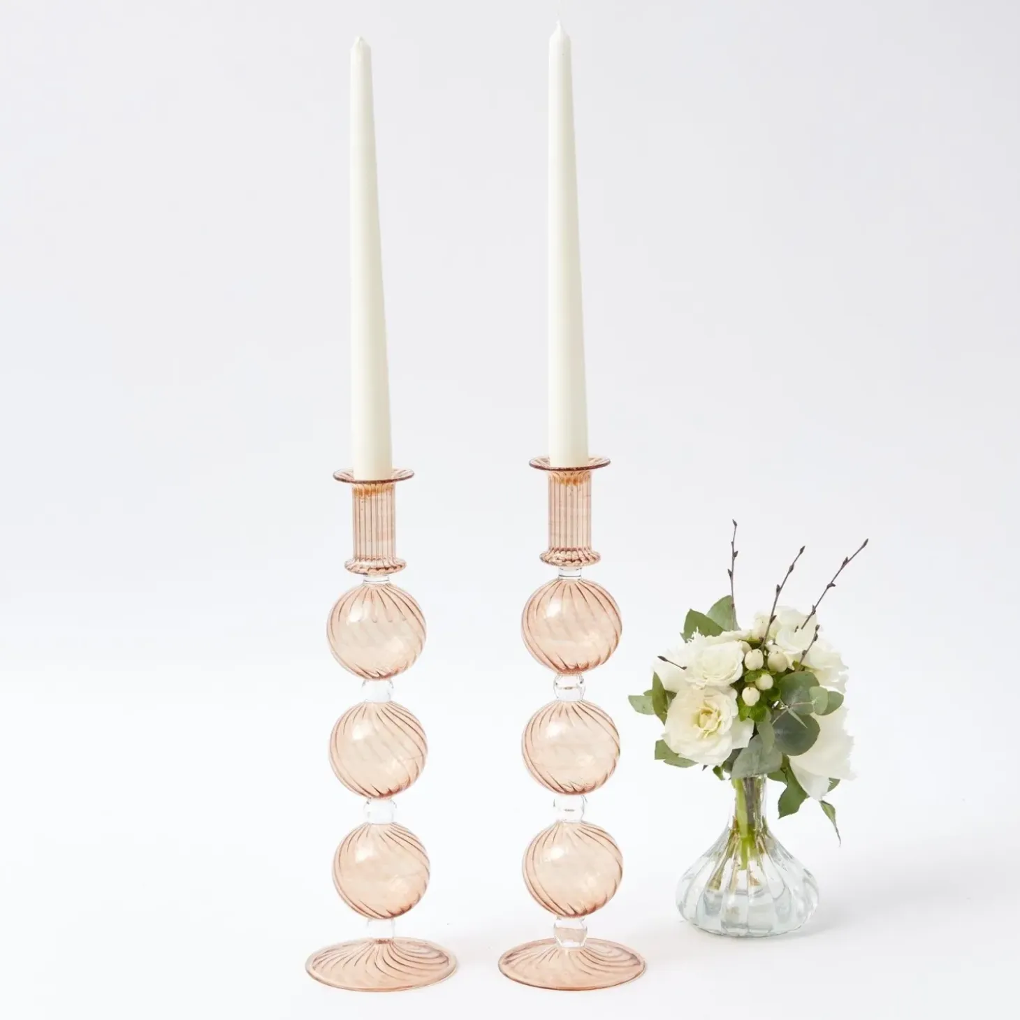 Camille Chestnut Candle Holders (Pair)