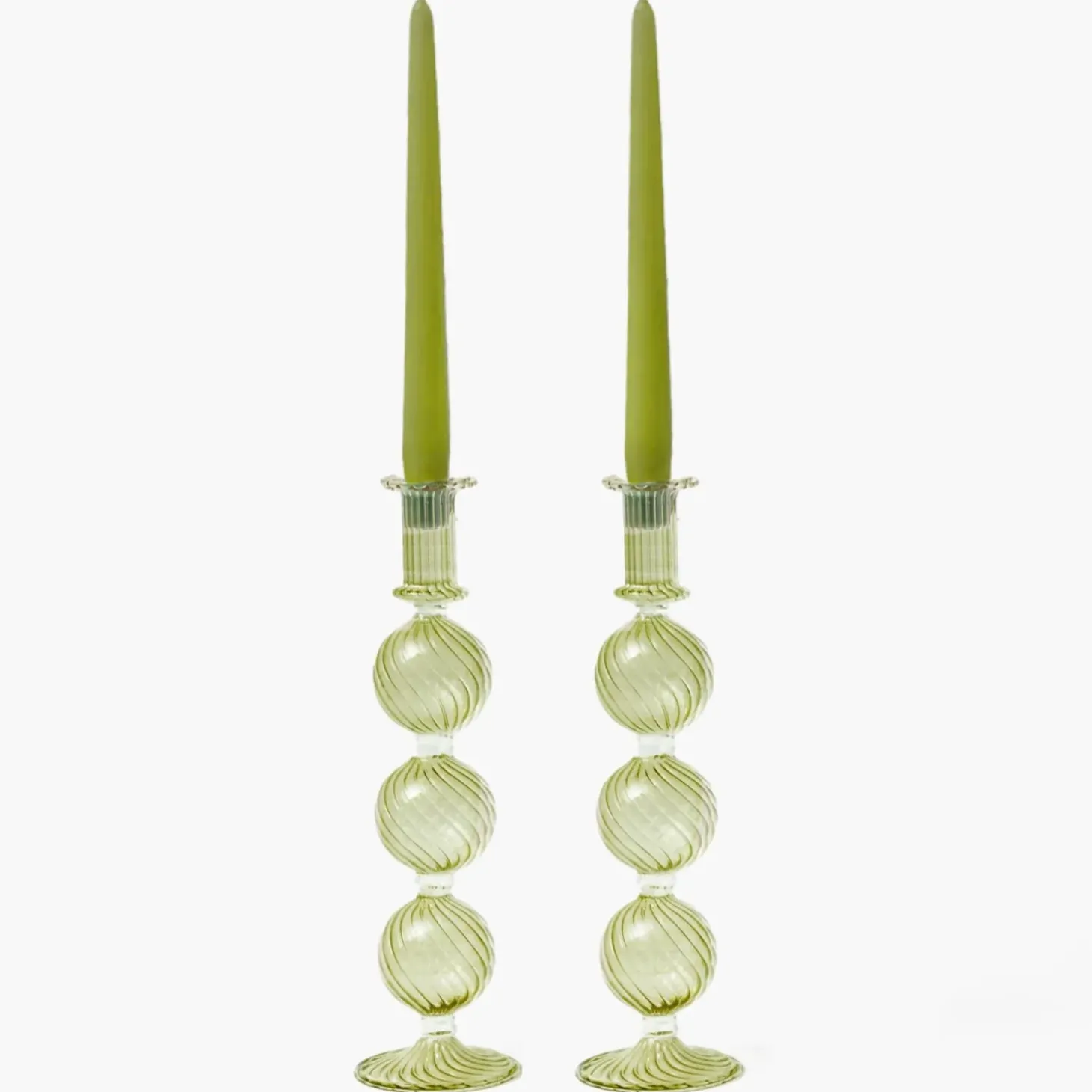 Camille Olive Candle Holder (Pair)