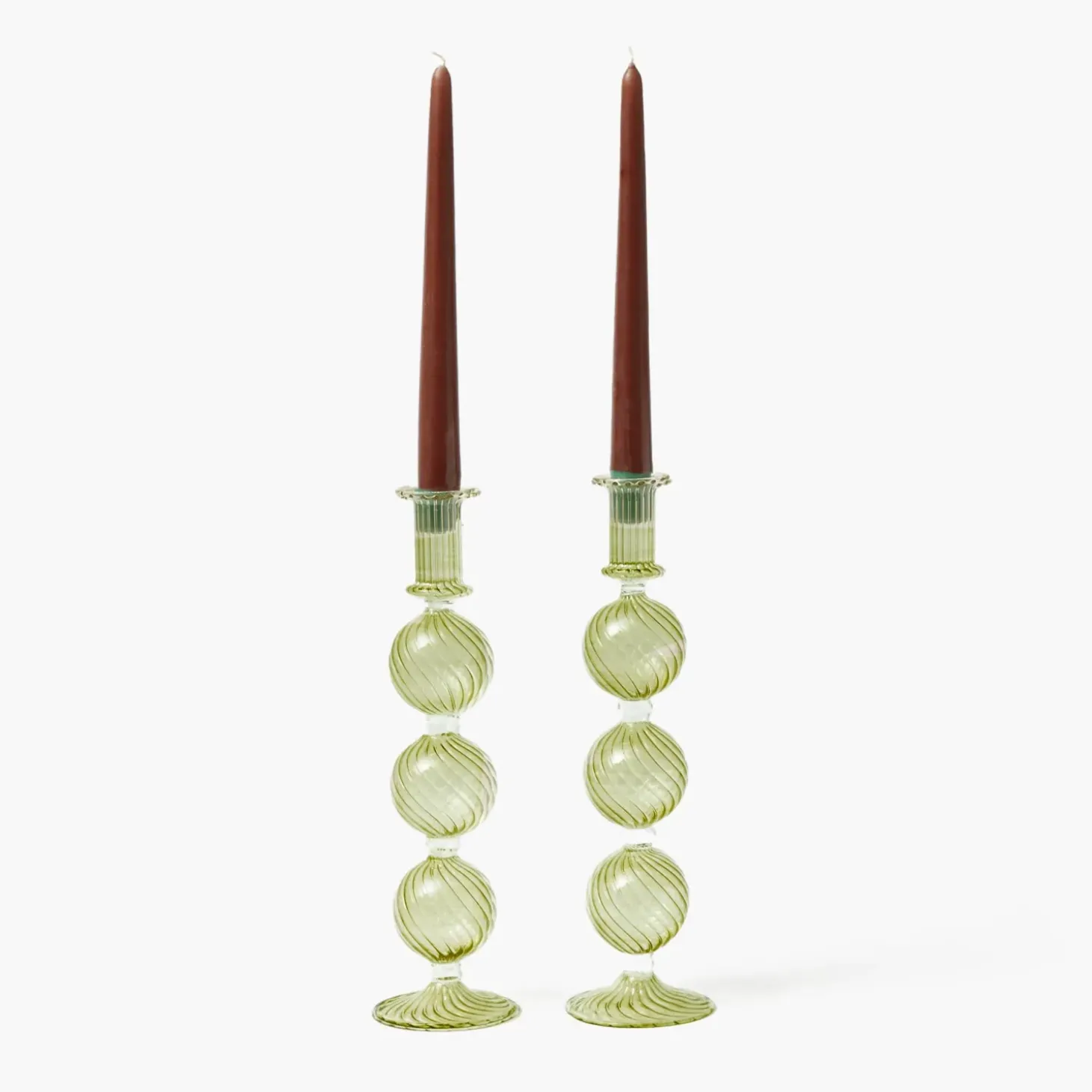 Camille Olive Candle Holder (Pair)