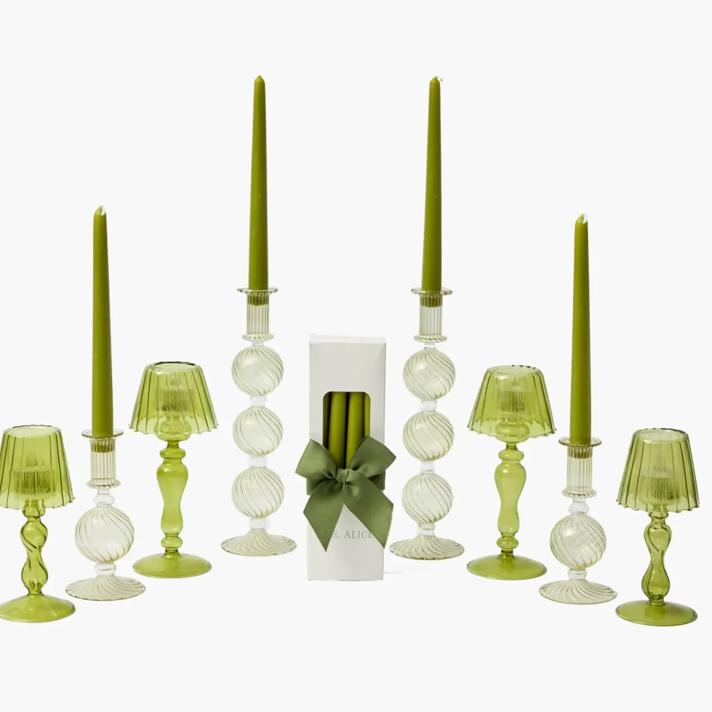 Camille Olive Candlescape (Apple Green)