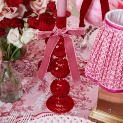 Camille Red Candle Holder (Pair)