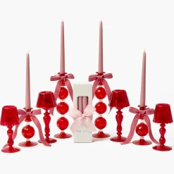 Camille Red Ribboned Candlescape (Pink)