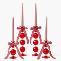 Camille Red Ribboned Candlescape (Pink)