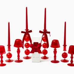 Camille Red Ribboned Candlescape