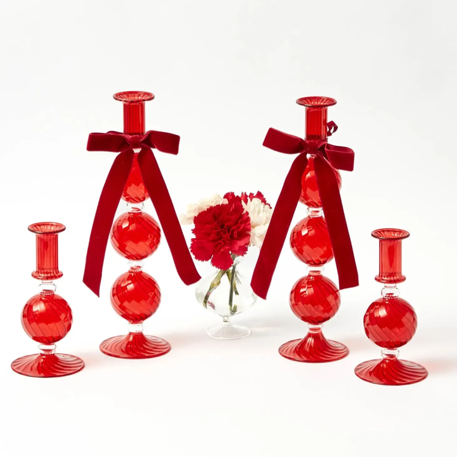 Camille Red Ribboned Candlescape