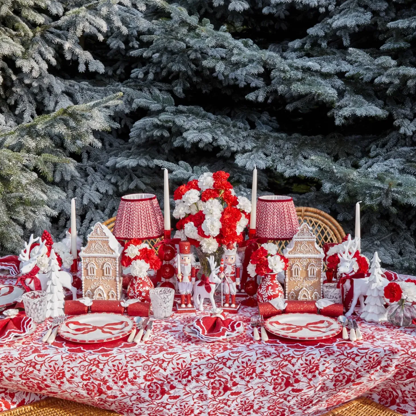 Camille Red Ribboned Candlescape