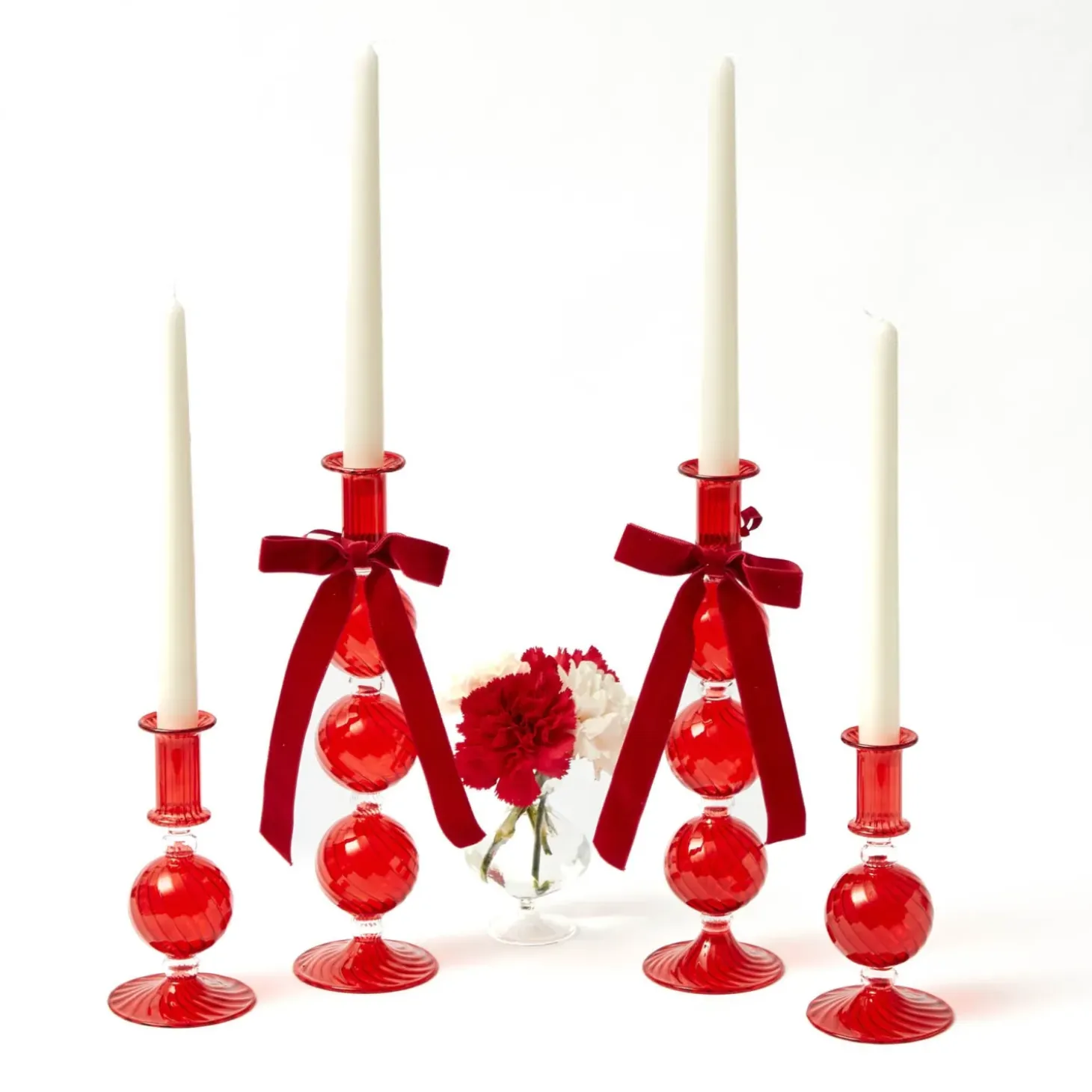 Camille Red Ribboned Candlescape
