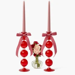 Camille Red Ribboned Candle Set (Pink)