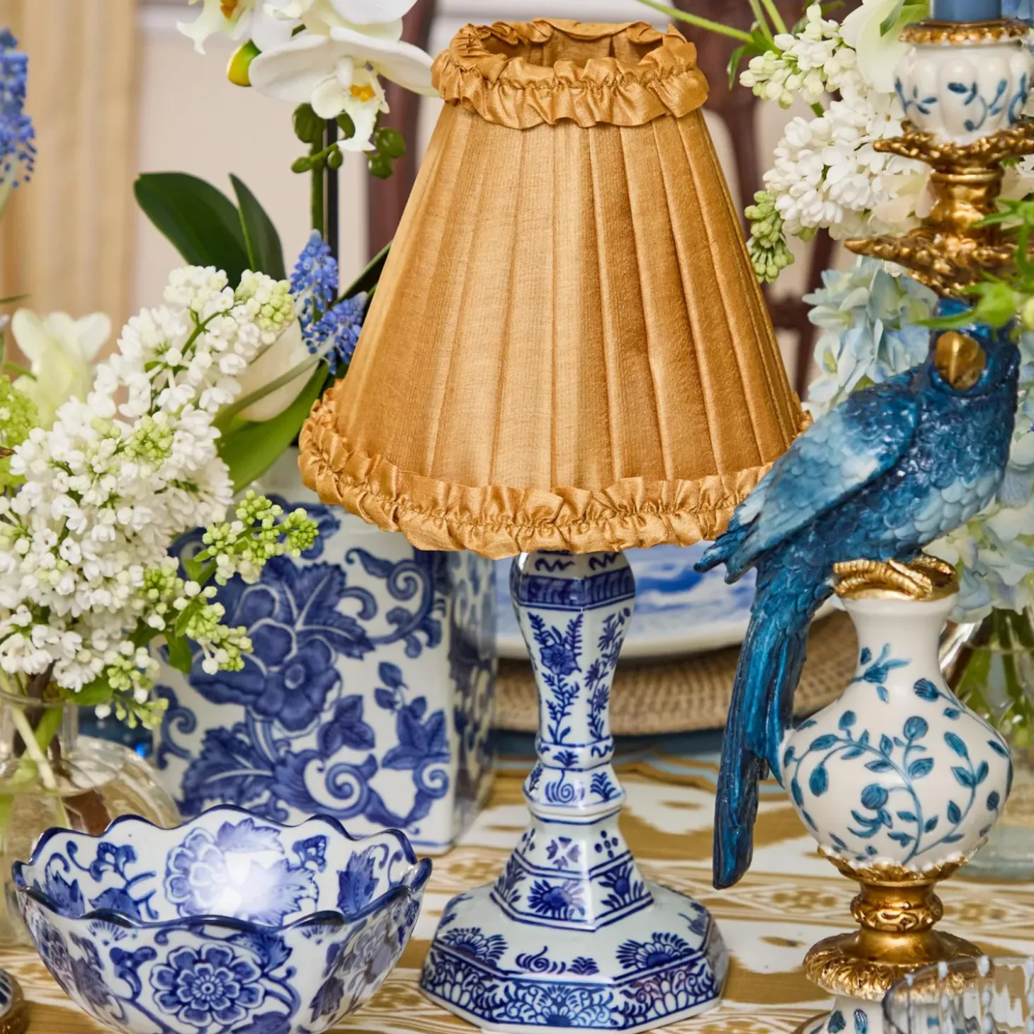 Caramel Silk Frilled Lampshade (18cm)