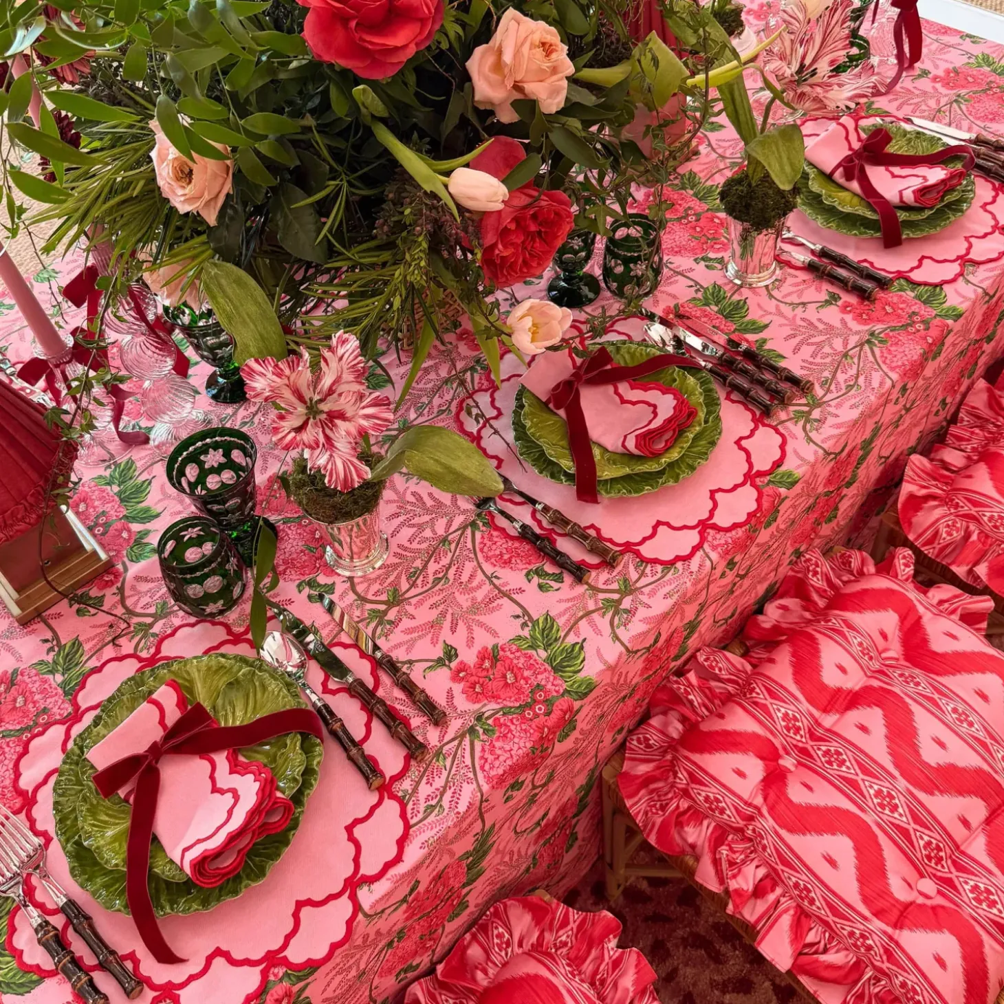 Carolina Pink Placemats & Napkins (Set of 4)