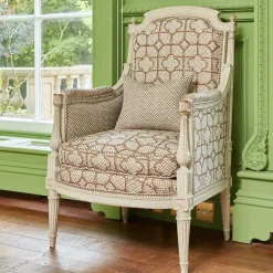 Chestnut Brown Bamboo Trellis Fabric