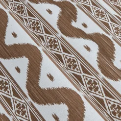 Chestnut Brown Ikat Stripe Fabric
