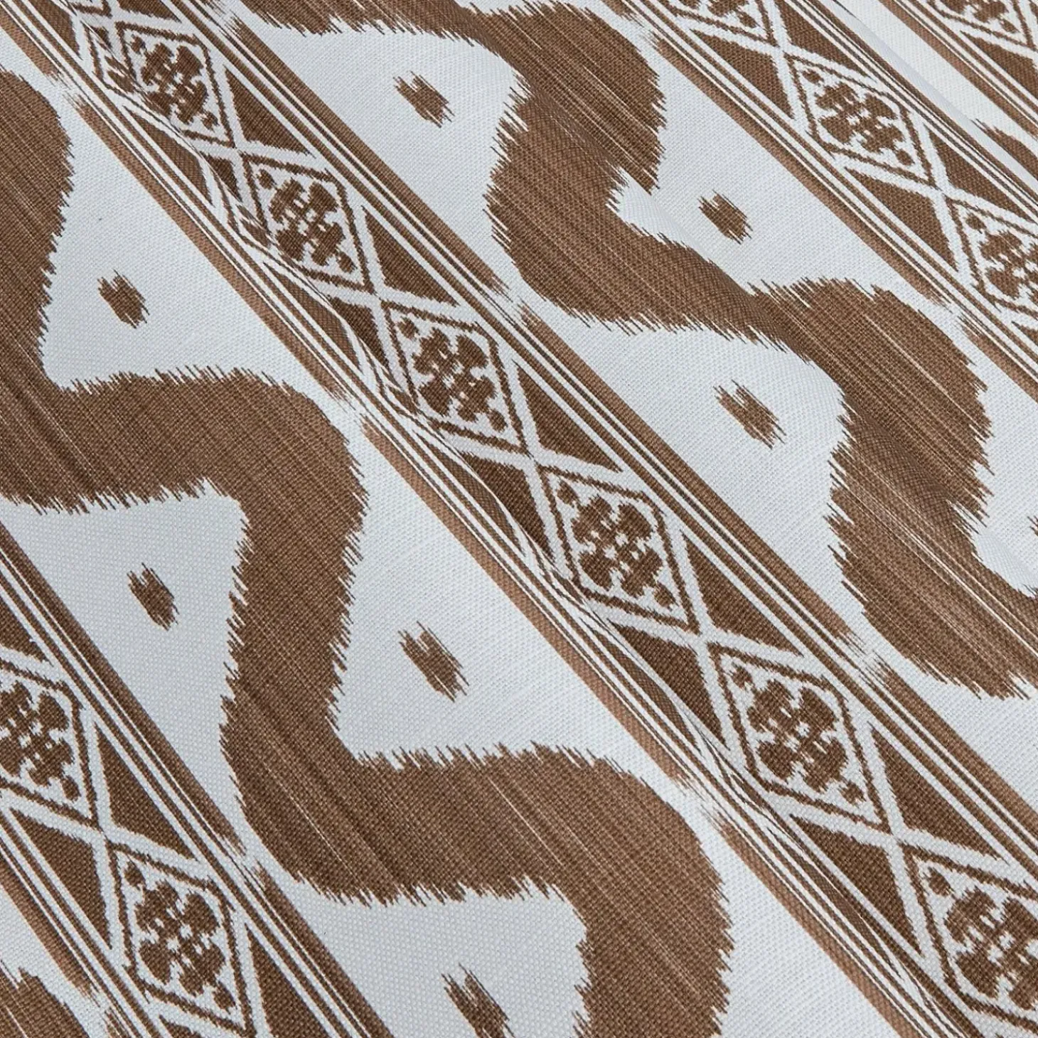 Chestnut Brown Ikat Stripe Fabric