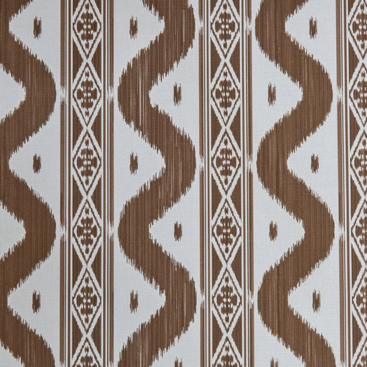 Chestnut Brown Ikat Stripe Fabric