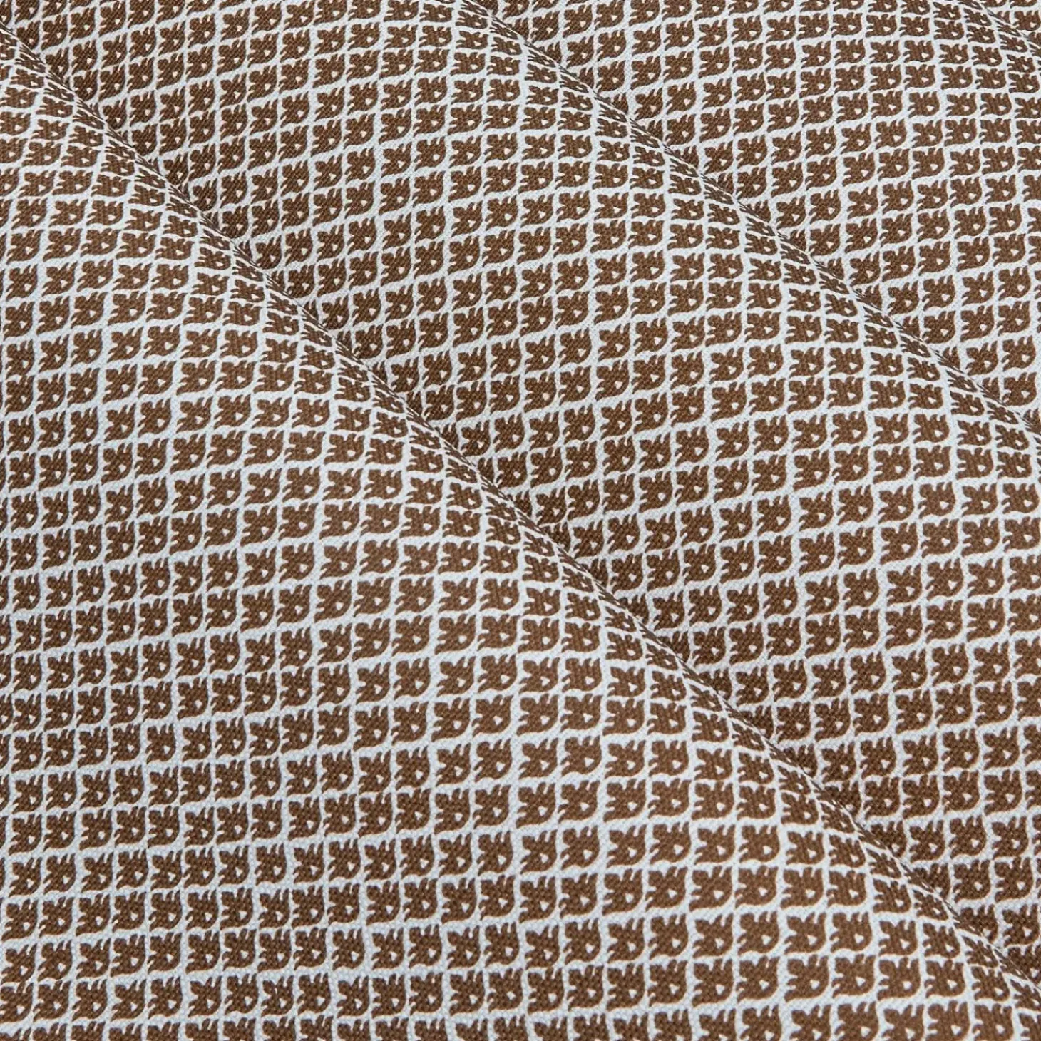 Chestnut Brown Lotus Flower Fabric