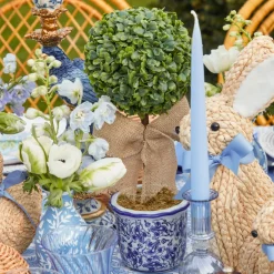 Chinoiserie Faux Potted Boxwood Tree (Pair)