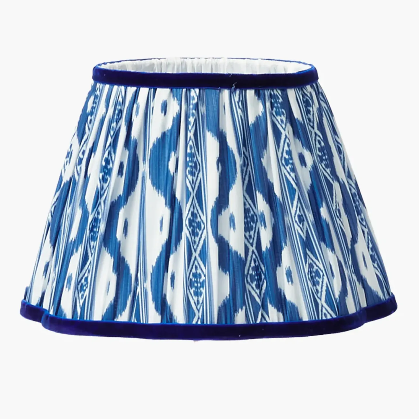 Chinoiserie Rechargeable Lamp & Cobalt Ikat Shade (22cm)