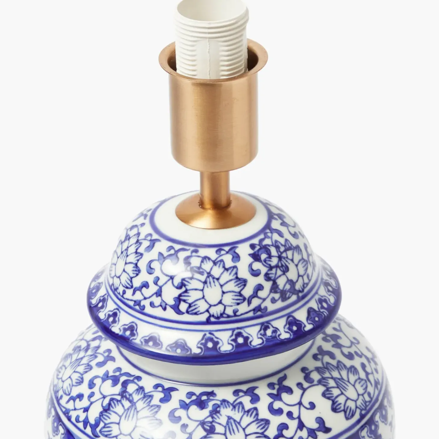 Chinoiserie Rechargeable Lamp & Cobalt Ikat Shade (22cm)