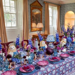 Chinoiserie Rechargeable Lamp & Cobalt Ikat Shade (22cm)
