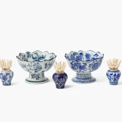 Chinoiserie Scalloped Nibble Bowls (Pair)