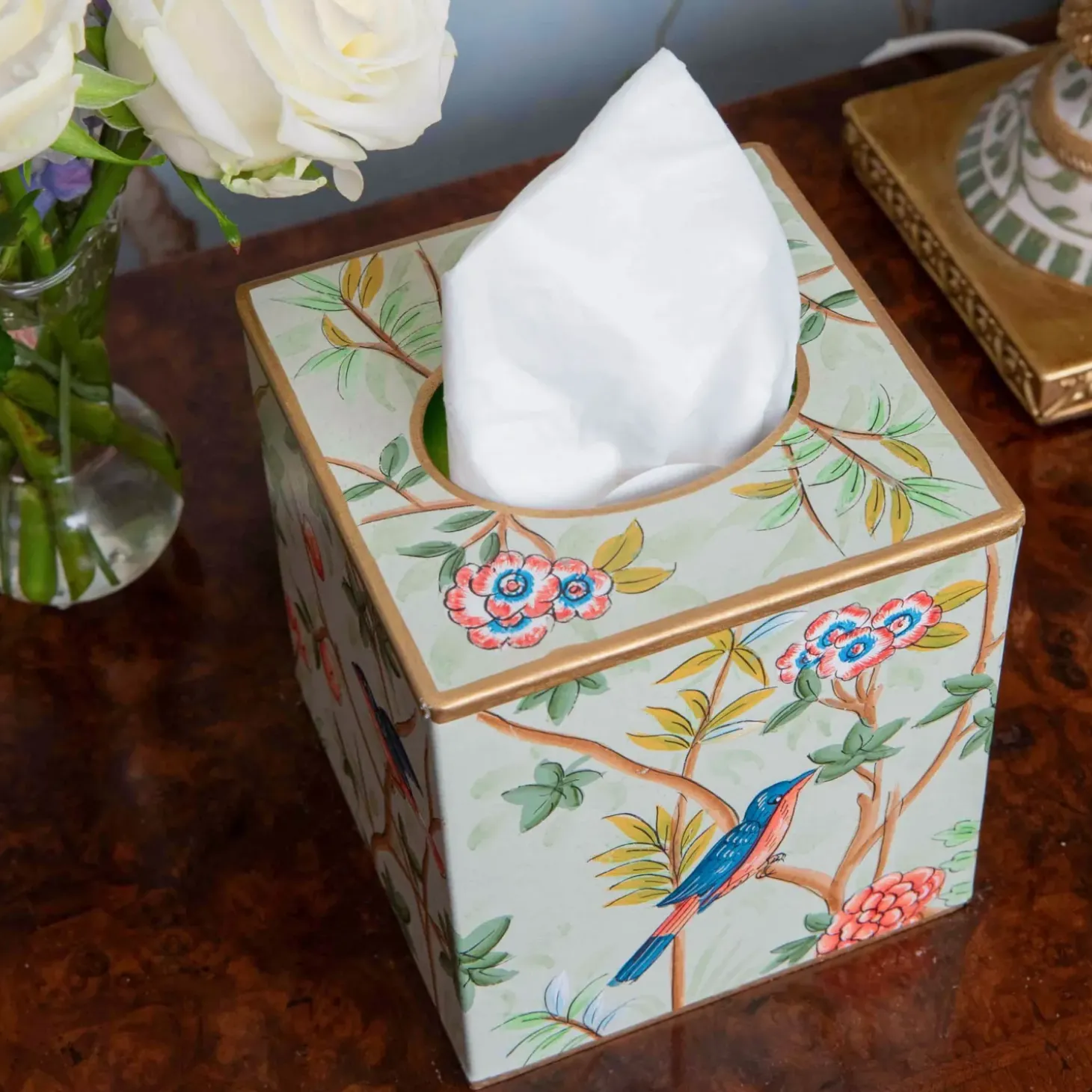 Chinoiserie Tole Tissue Box