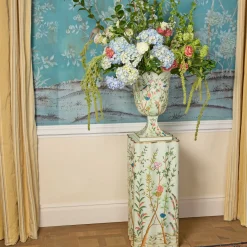 Chinoiserie Tole Urn & Pedestal
