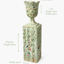 Chinoiserie Tole Urn & Pedestal