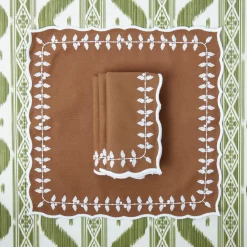 Chocolate Bow Laurel Napkins (Set of 4)