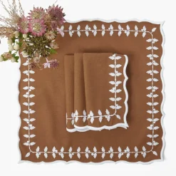 Chocolate Bow Laurel Placemats & Napkins (Set of 4)