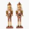 Chocolate Brown & Gold Nutcracker (Pair)