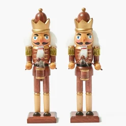 Chocolate Brown & Gold Nutcracker (Pair)