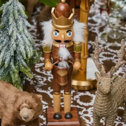Chocolate Brown & Gold Nutcracker (Pair)
