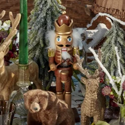 Chocolate Brown & Gold Nutcracker (Pair)