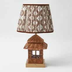 Chocolate Brown Ikat Lampshade (30cm)