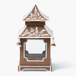 Chocolate Chinoiserie Pagoda Lantern