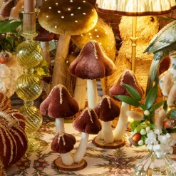 Chocolate Glitter Velvet Mushroom Family