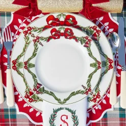 Christmas Garland Dinner & Starter Plates (Set of 8)