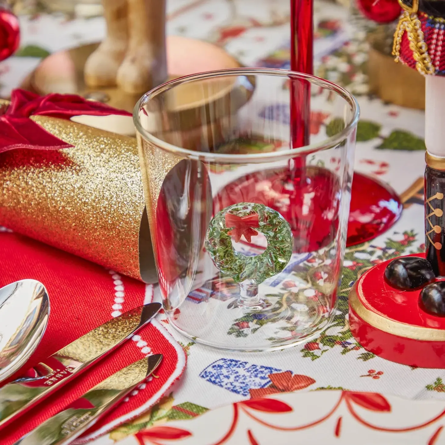 Christmas Wreath Glasses (Set of 4)